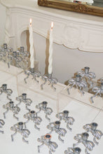 Load image into Gallery viewer, Brass Bow Candle Holder: Silver Coated