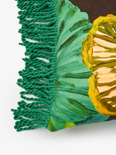 Load image into Gallery viewer, Bonnie & Neil - Wild Pansy Emerald Linen Cushion