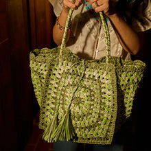 Load image into Gallery viewer, Sage x Clare - Solara Raffia Bag - Hunter Green