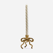 Load image into Gallery viewer, Brass Bow Candle Holder: Silver Coated