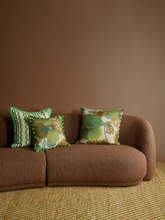 Load image into Gallery viewer, Bonnie & Neil - Wild Pansy Verde Linen Cushion 50cm