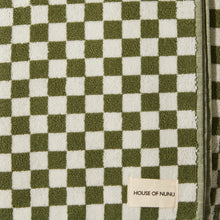 Load image into Gallery viewer, Bath Towel in Olive Green Check