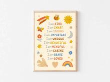 Load image into Gallery viewer, Illustrated Affirmation Print - Modern Educational Kid's Art: A3