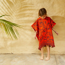 Load image into Gallery viewer, Sage x Clare - Rosalia Kids Poncho - Flame