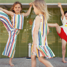 Load image into Gallery viewer, Golden Child - The Spin Me Round Stripe Dress - Rianbow
