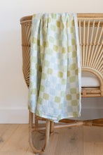 Load image into Gallery viewer, Coco + Len - Seafoam Patch Muslin Swaddle