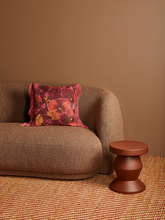 Load image into Gallery viewer, Bonnie & Neil - Wild Pansy Dark Cerise Linen Cushion 50cm