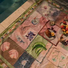 Load image into Gallery viewer, WANDERING FOLK - ANNIE EVERINGHAM PICNIC RUG - PATCHWORK SEA