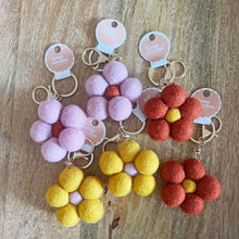 Load image into Gallery viewer, Felt Flower Keychain Charm