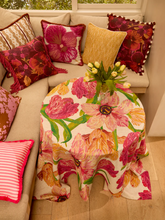 Load image into Gallery viewer, Bonnie & Neil - Wild Pansy Dark Cerise Linen Cushion 50cm