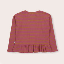 Load image into Gallery viewer, Olive & The Captain - Rose Stripe Boxy Frill Long Sleeve Top