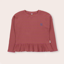 Load image into Gallery viewer, Olive & The Captain - Rose Stripe Boxy Frill Long Sleeve Top