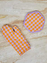 Load image into Gallery viewer, Mosey Me - Kumquat Bloom Seersucker Oven Mitt