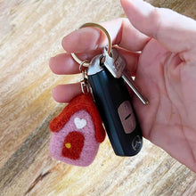 Load image into Gallery viewer, Felt House Keychain Charm