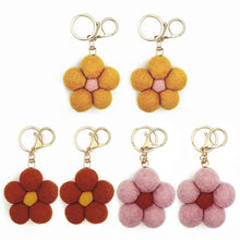 Load image into Gallery viewer, Felt Flower Keychain Charm