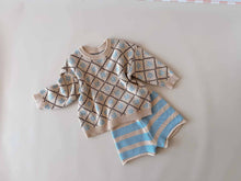 Load image into Gallery viewer, Freckles the Label - Cotton Knit Shorts | Sky Stripe: