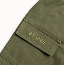 Load image into Gallery viewer, BY GEE - Cropped Wide Leg Cargo Pants Khaki