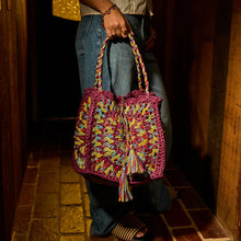 Load image into Gallery viewer, Sage x Clare - Solara Raffia Bag - Burnt Cherry