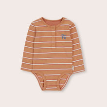 Load image into Gallery viewer, Olive & The Captain - Clay Stripe Knit LS Bodysuit