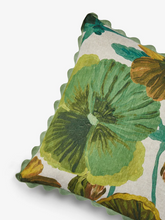 Load image into Gallery viewer, Bonnie & Neil - Wild Pansy Verde Linen Cushion 60cm