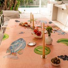 Load image into Gallery viewer, WANDERING FOLK - ANNIE EVERINGHAM TABLECLOTH - PASTEL SEA