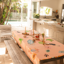 Load image into Gallery viewer, WANDERING FOLK - ANNIE EVERINGHAM TABLECLOTH - PASTEL SEA