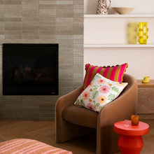 Load image into Gallery viewer, Bonnie & Neil - Bold Stripe Tan Pink 60cm Cushion