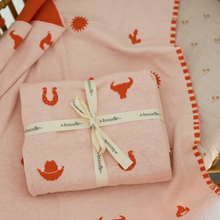 Load image into Gallery viewer, The Bundle Co - WILD WEST BLANKET - PINK/RED - 100% COTTON BABY BLANKET