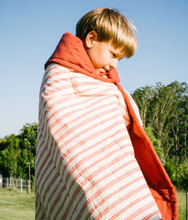 Load image into Gallery viewer, Play Linen - Holiday Stripe Reversible Quilt