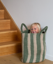 Load image into Gallery viewer, Philè - Large Toy Box Green Stripe