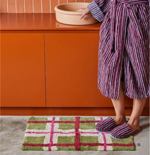 Load image into Gallery viewer, Mosey Me - Plaid Bath Mat - Olive