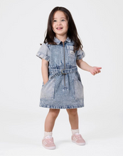 Load image into Gallery viewer, Goldie & Ace - Piper Pinstripe Denim Belted dress