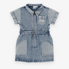 Load image into Gallery viewer, Goldie & Ace - Piper Pinstripe Denim Belted dress