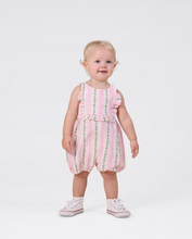 Load image into Gallery viewer, Goldie & Ace - Antique Stripe Strawberry Bubble Romper