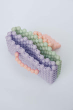 Load image into Gallery viewer, BEADED CARD PURSE - MULTI PURPLE