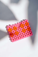 Load image into Gallery viewer, BEADED CARD HOLDER - PINK/ORANGE