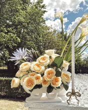 Load image into Gallery viewer, Brass Bow Candle Holder: Silver Coated