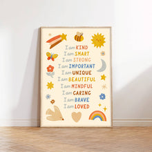 Load image into Gallery viewer, Illustrated Affirmation Print - Modern Educational Kid's Art: A3