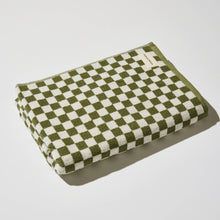 Load image into Gallery viewer, Bath Towel in Olive Green Check