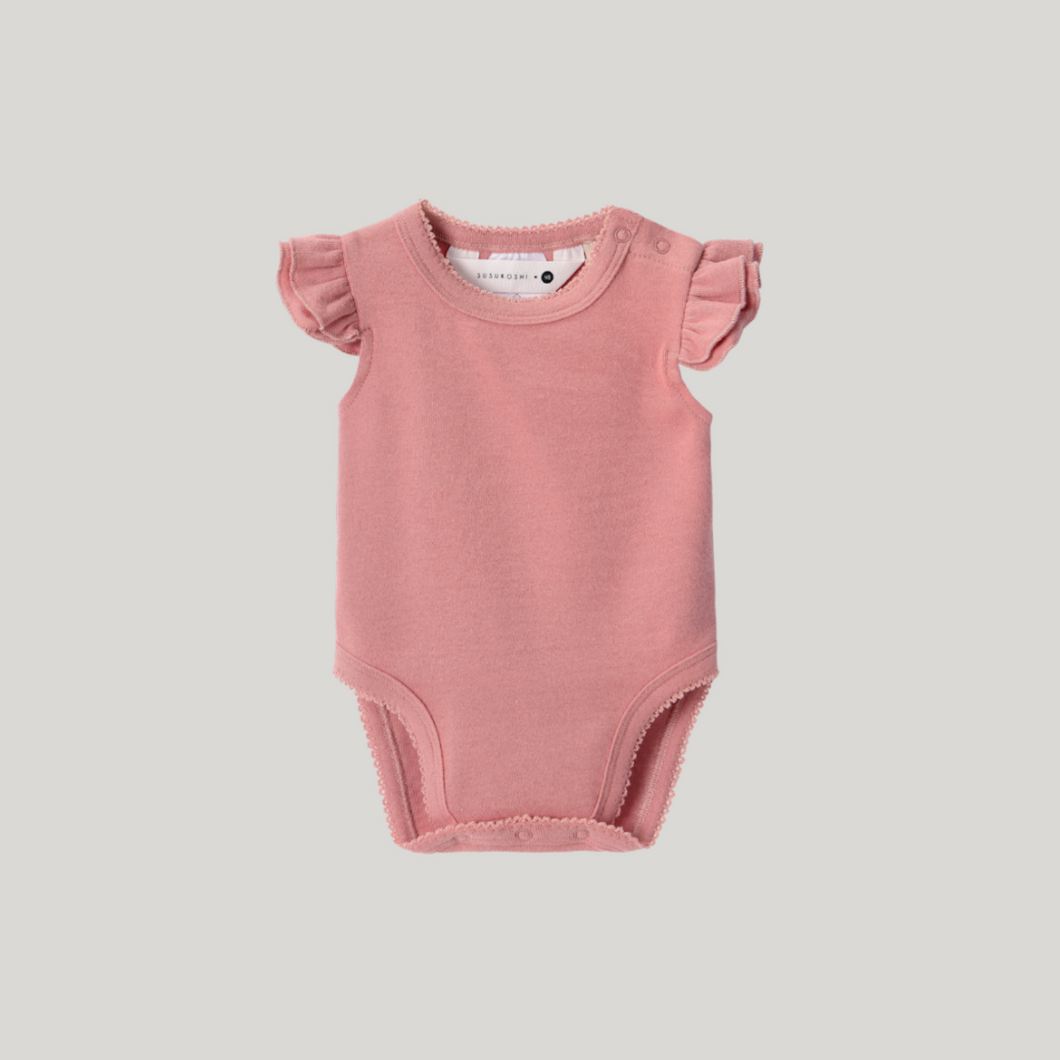Susukoshi Organic Flutter Suit - Pink Clay