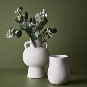 Floral Interiors - Mona Vase White 24cmh x 15cmd