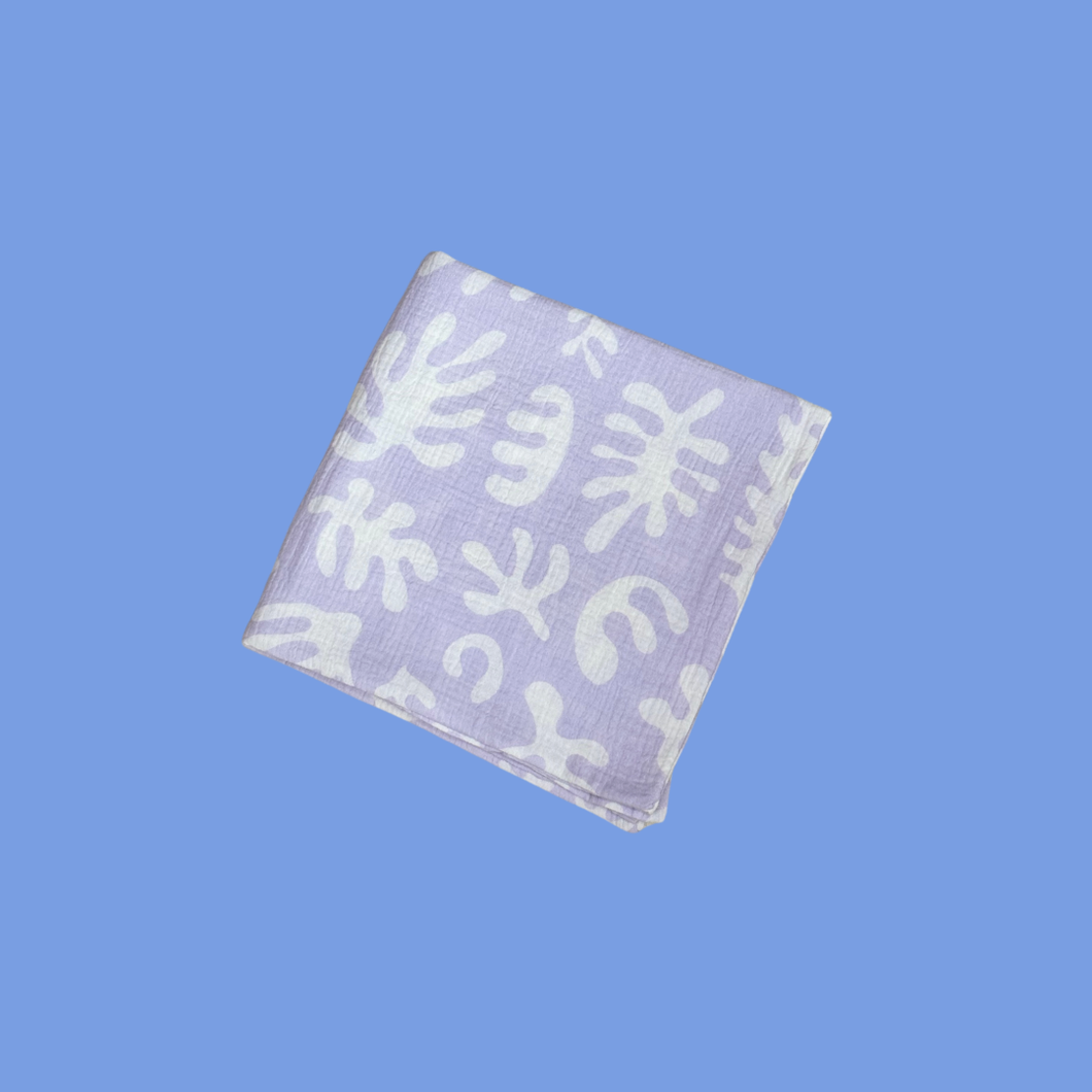 Golden Child - Marine Dream Organic Cotton Baby Swaddle - Lilac