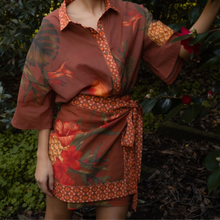 Load image into Gallery viewer, Wandering Folk - Cuban Tropical Wrap Skirt - Coffee
