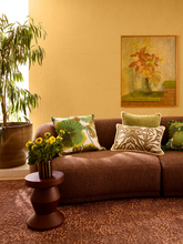 Load image into Gallery viewer, Bonnie &amp; Neil - Wild Pansy Verde Linen Cushion 60cm
