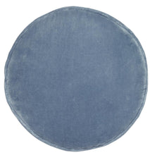 Load image into Gallery viewer, Castle - Dusty Blue Velvet Penny Round Cushion
