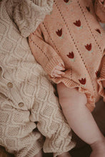 Load image into Gallery viewer, Freckles - Cotton Pointelle Knit Romper | Sherbet Tulip
