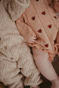 Freckles - Cotton Pointelle Knit Romper | Sherbet Tulip