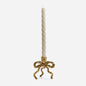Brass Bow Candle Holder: Silver Coated