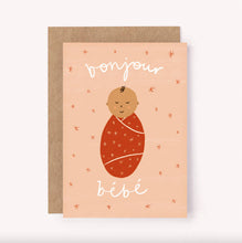 Load image into Gallery viewer, Bonjour Bebe Pink Card - New Baby | Baby Shower Greeting
