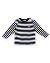 Load image into Gallery viewer, Goldie + Ace - Essential Stripe Rib Top Navy/Antique White
